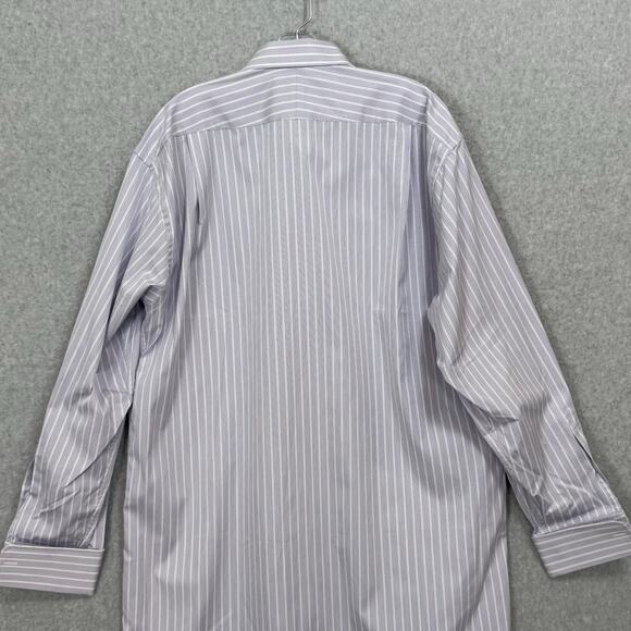 Hickey Freeman Dress Shirt Size 17 X-Long French Cuff Striped Executive Office - Picture 7 of 16